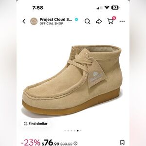 Project Cloud “Wallys” Women's Suede Ankle Booties - Beige